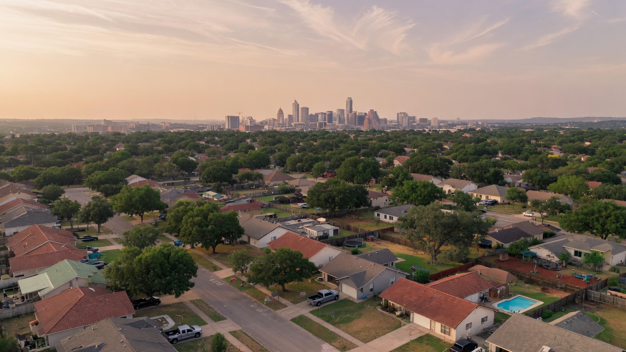 Austin-area neighborhood rooftops